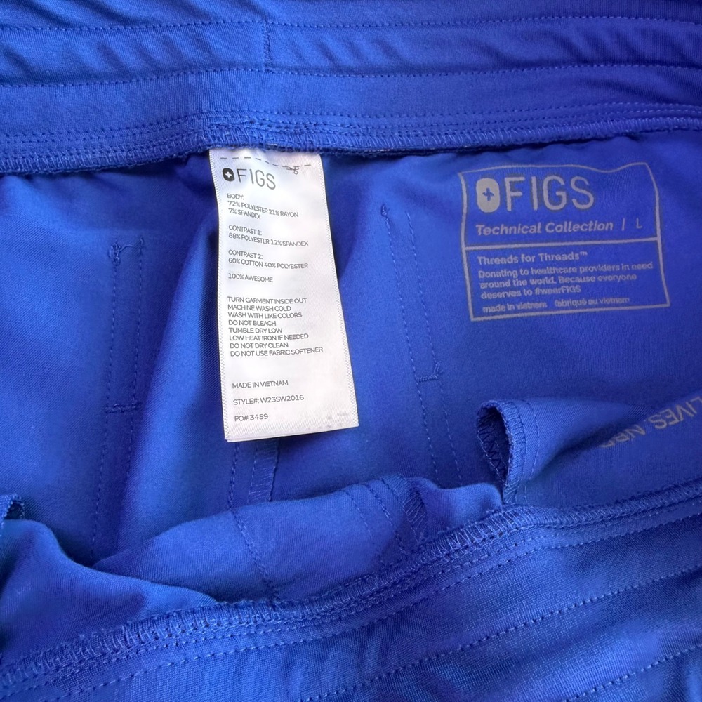 FIGS Jogger Scrubs Pants Royal Blue Orange Drawstring Womens Large Lot of 4 - Picture 3 of 16